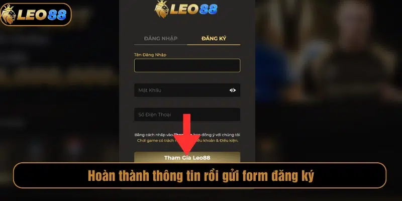 Hoàn tất thông tin được yêu cầu rồi bấm “Tham gia LEO88”