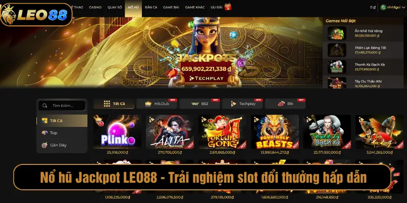 Nổ Hũ Jackpot LEO88 – Trải Nghiệm Slot Đổi Thưởng Hấp Dẫn Nổ hũ Jackpot LEO88 - Trải nghiệm slot đổi thưởng hấp dẫn